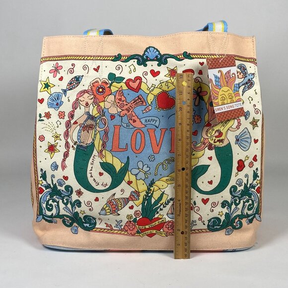 Brighton Sirens Song Tote Canvas Tote Bag Double Handles Hand Sketched Artwork - Picture 8 of 9